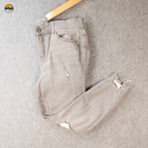 Torrid Bombshell Skinny Jeans Gray Light Wash Distressed Denim Women's Size 14S